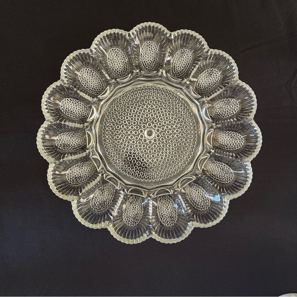 Egg Plate ~ Hobnail ~ Indiana Glass